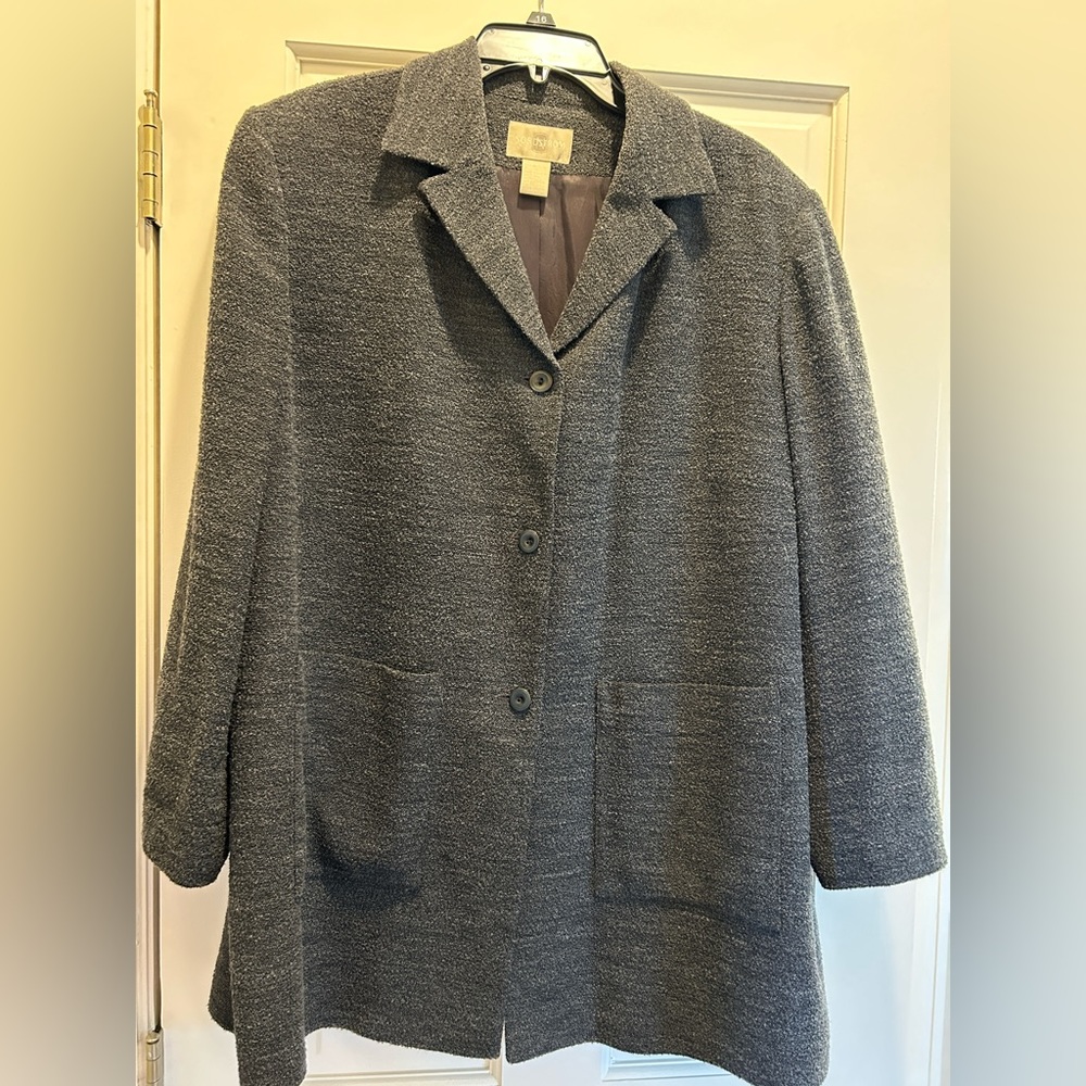Nordstrom Gray Tailored Blazer Professional Suit Jacket
